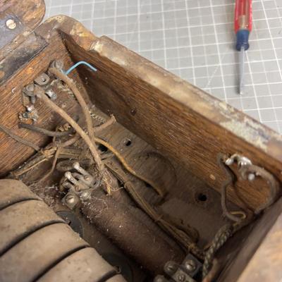 Telephone Ringer CRANK Wood Box