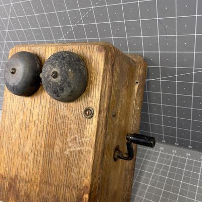 Telephone Ringer CRANK Wood Box