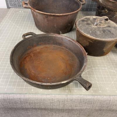 Pile of Cast Iron Pots & Pans for Restore