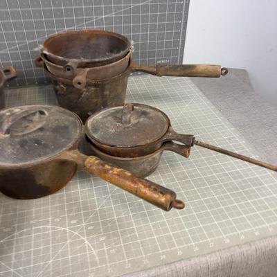 Pile of Cast Iron Pots & Pans for Restore