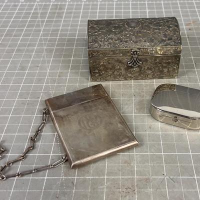 Silver Colored Boxes: Cigarette, Jewelry, Antique 