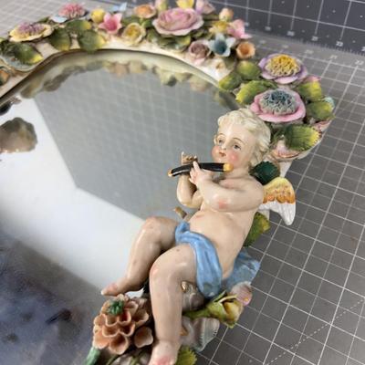 Antique MEISSEN MIRROR with Cherubs NICE!!! Circa 1870