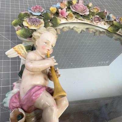 Antique MEISSEN MIRROR with Cherubs NICE!!! Circa 1870