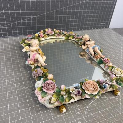 Antique MEISSEN MIRROR with Cherubs NICE!!! Circa 1870