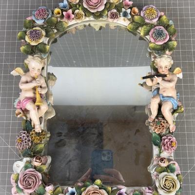 Antique MEISSEN MIRROR with Cherubs NICE!!! Circa 1870