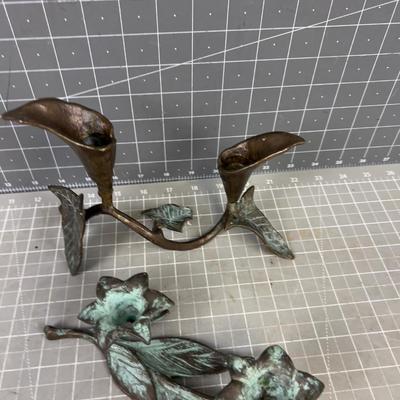 Bronze Candle Holders (2) 