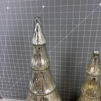 (2) Silver Mercury Trees 