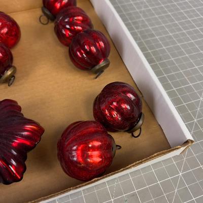 More Red Smaller 2" and a couple of star Shape Red Glass Tray of such