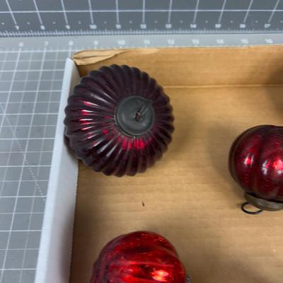 More Red Smaller 2" and a couple of star Shape Red Glass Tray of such