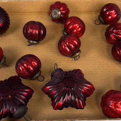 More Red Smaller 2" and a couple of star Shape Red Glass Tray of such