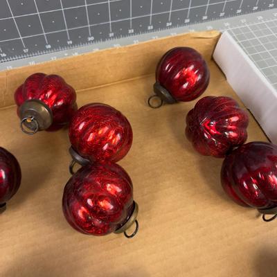 More Red Smaller 2" and a couple of star Shape Red Glass Tray of such