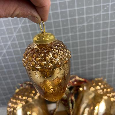 Mercury Glass Acorns Large (2) and Small (3) 