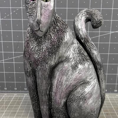 Whimsical Cat Resin Sculpture