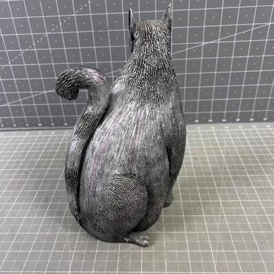 Whimsical Cat Resin Sculpture