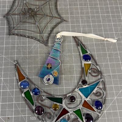 3 Leaded Glass Ornaments