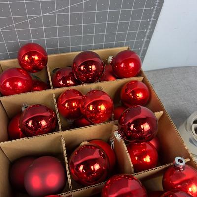 RED BULBS (3) Big Boxes Divided 2", 3", 4" Various Shades of RED 