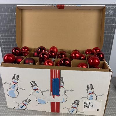 RED BULBS (3) Big Boxes Divided 2", 3", 4" Various Shades of RED 