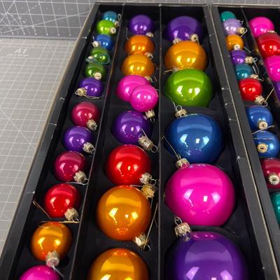 2 Trays of Ornaments COLORFUL