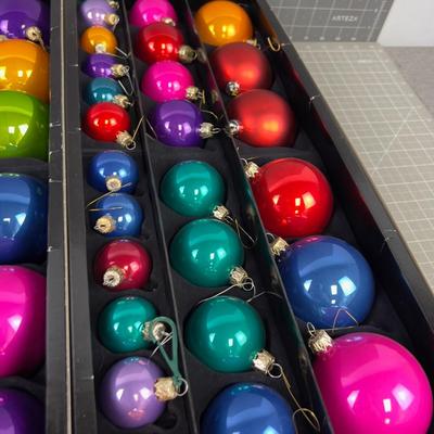 2 Trays of Ornaments COLORFUL