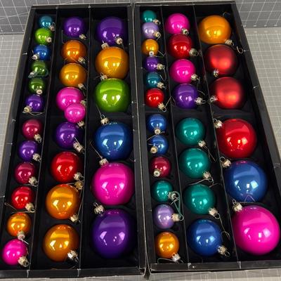 2 Trays of Ornaments COLORFUL