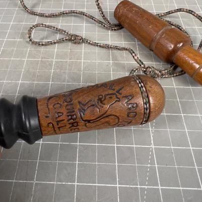 Vintage WOOD Duck CALLS Green Head and Squirrel 
