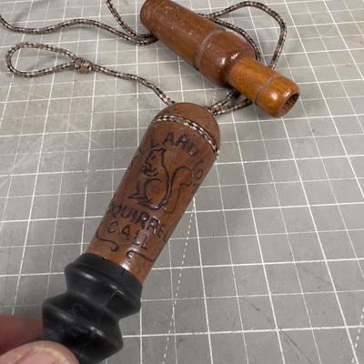 Vintage WOOD Duck CALLS Green Head and Squirrel 