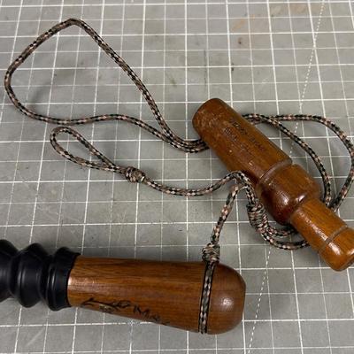 Vintage WOOD Duck CALLS Green Head and Squirrel 