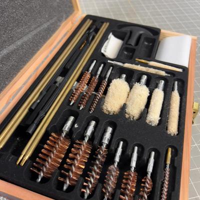 Gun Cleaning Kit in a Wood Case