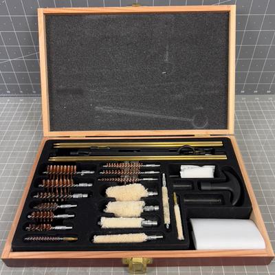 Gun Cleaning Kit in a Wood Case