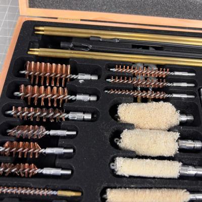 Gun Cleaning Kit in a Wood Case