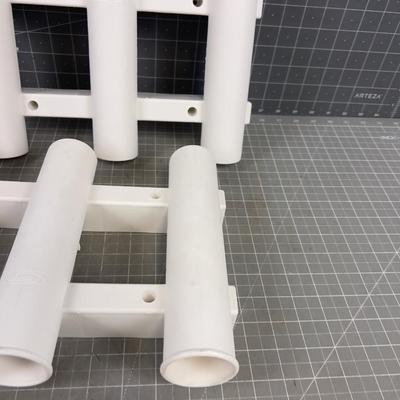 3 White Rod Holders