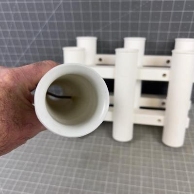 3 White Rod Holders