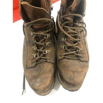 VTG Men's Edmund Hillary Brown Leather Hiking Mountaineering Boots Sz 10