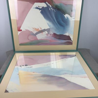 PAIR of Post Modern Abstract Paintings UNTITLED