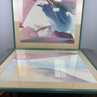 PAIR of Post Modern Abstract Paintings UNTITLED