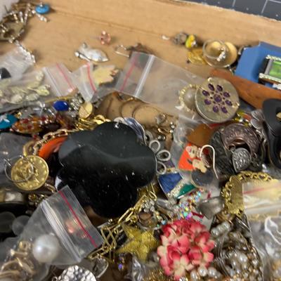 Tray of Costume Jewelry- Mostly Earrings and Pins