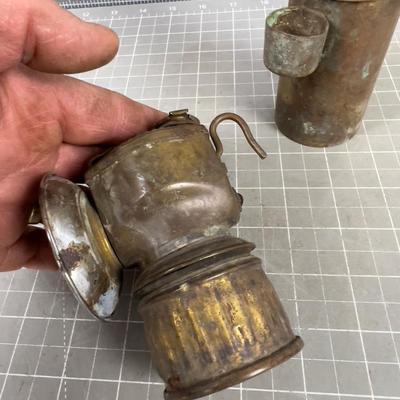 Miners LAMPS, Old Antique Brass