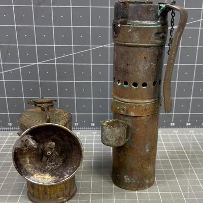 Miners LAMPS, Old Antique Brass