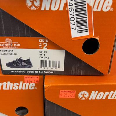 3 Pair of NORTHSIDE Slipper KIDS! Size 2, 4,  5 