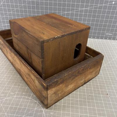 3 Smaller ANTIQUE WOOD CRATES 