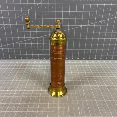Brass and Copper Pepper Mill
