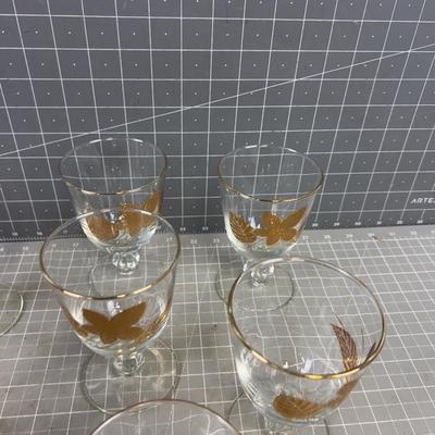 Sherberts and Champaign Gold Rimmed with a Gold Leaf