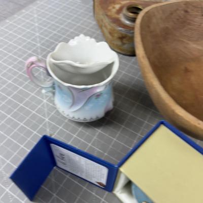 Pile of Stuff: Bowl, Trivet, Lantern, Etc. 