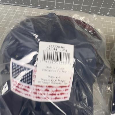 (2) Fish / American Flag Hats, Blue NEW 