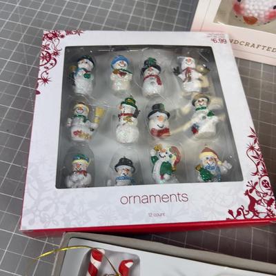 4 Boxes of Mostly SNOWMAN Ornaments 