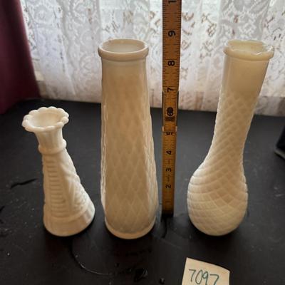 Milk glass vases