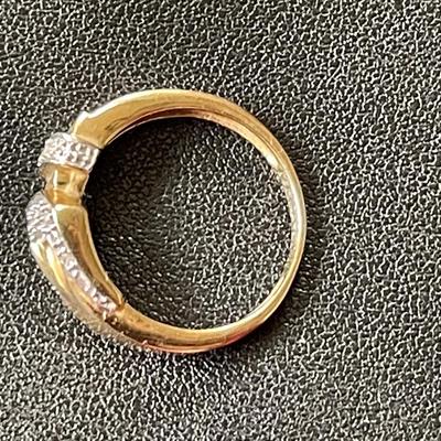 Vintage Diamond 14K Buckle Ring