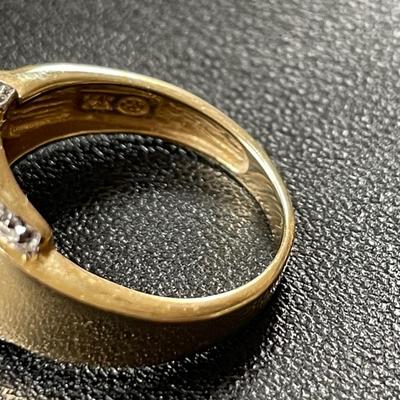 Vintage Diamond 14K Buckle Ring