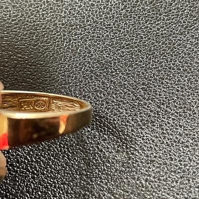 Vintage Diamond 14K Buckle Ring