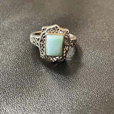 Vintage Sterling Silver Larimar Ring